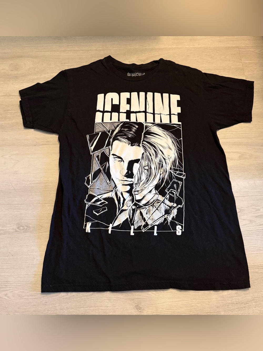 Ice Nine Kills Band Shower Scene Split Face Slim Fit T-shirt L Black Goth Horror